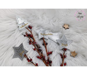 Stickserie ITH - 17 Blumenstecker Xmas